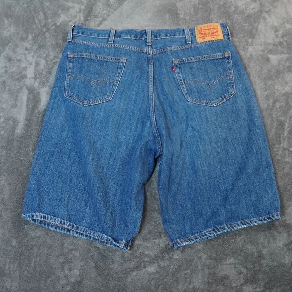Levis 469 Shorts Mens 40 Blue Casual Denim Y2K Baggy Fit 40x11 Medium Wash Beach